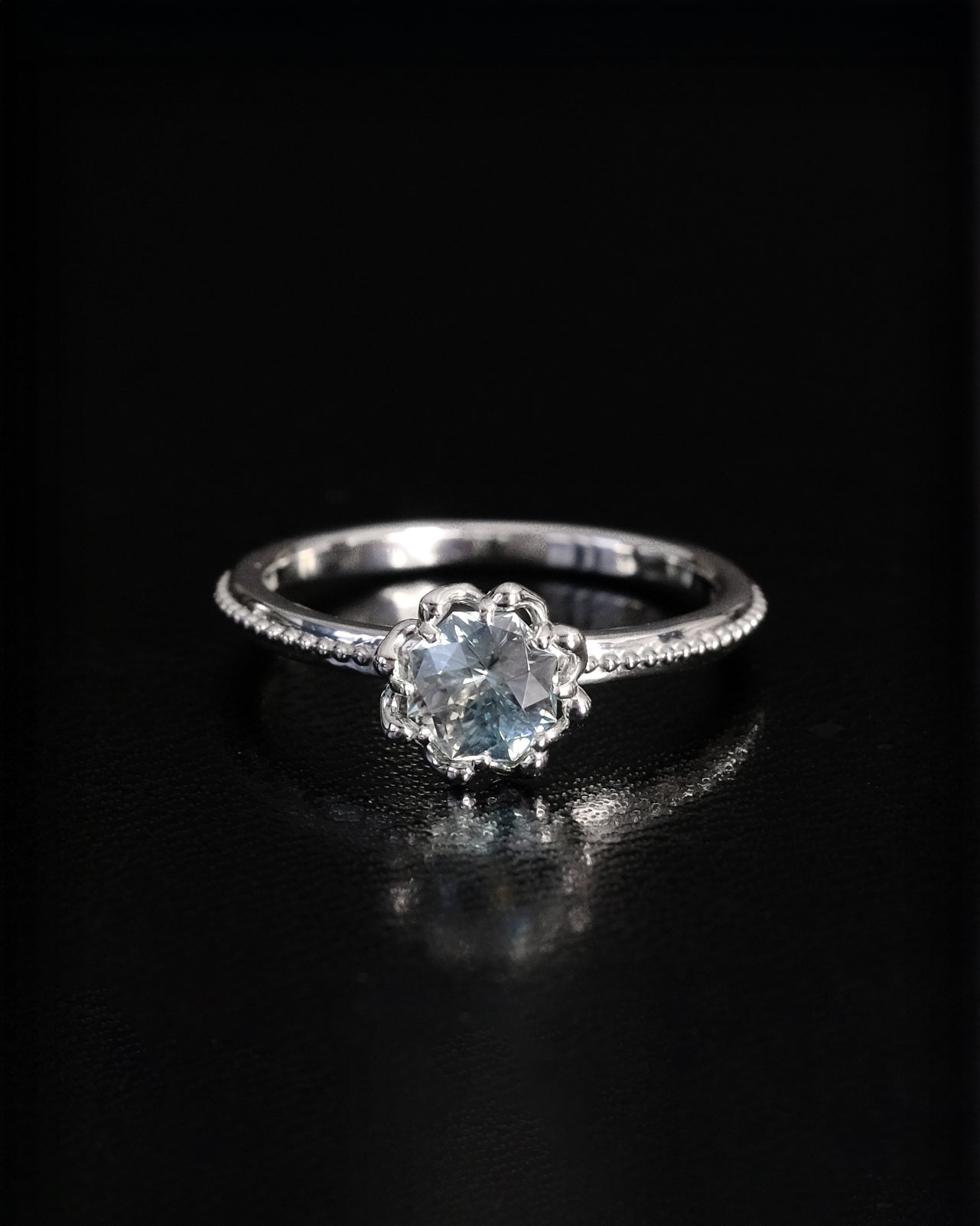 "Antefiore" Star Rose Cut™ Pastel Blue Zircon 1.05ct Ring [Singular Edition] #13 / アンテフィオーレ リング
